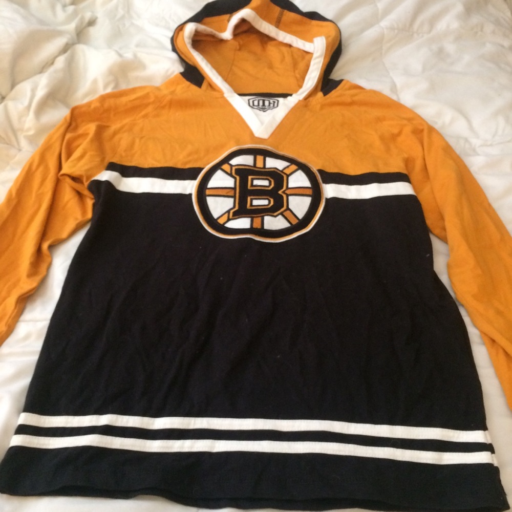 Boston Bruins girl shirt, white, black and gold